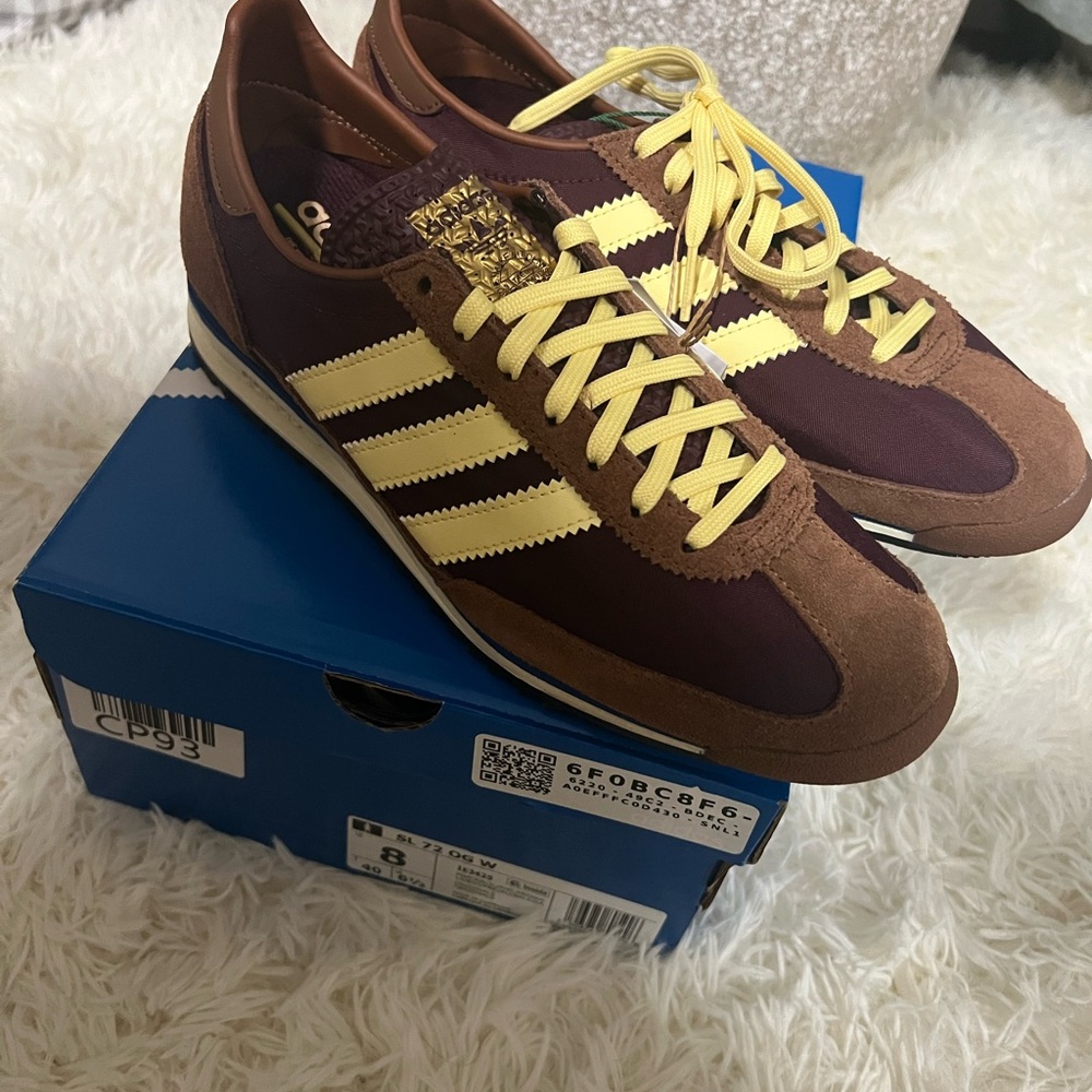 Adidas Brown and Yellow Sneakers